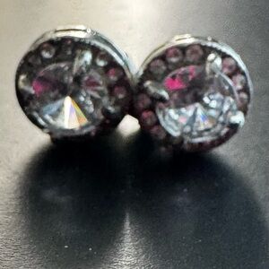 Elegant Silvertone sparkly Stud Earrings